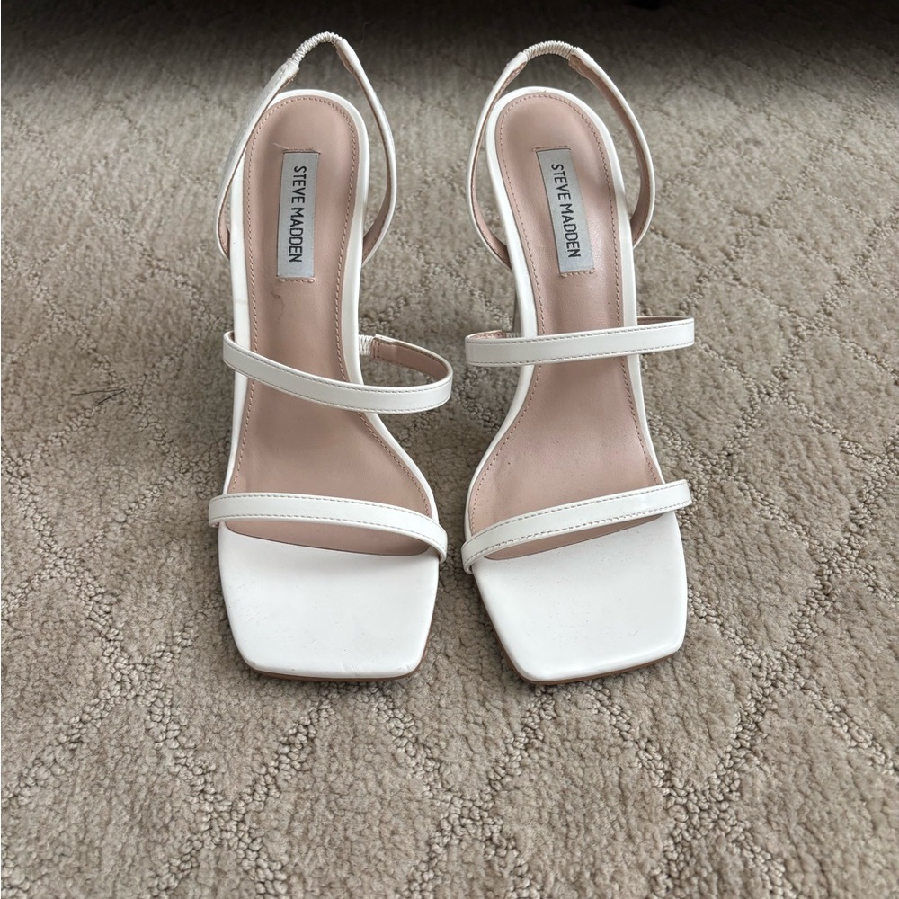 Steve Madden White Strappy Heels